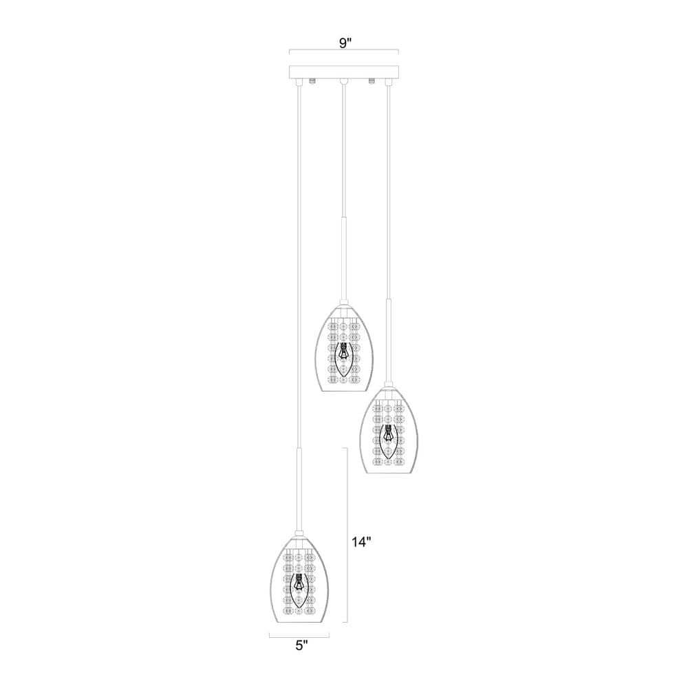 Sophisticated Wine Cup Chrome Pendant with Crystal Accents