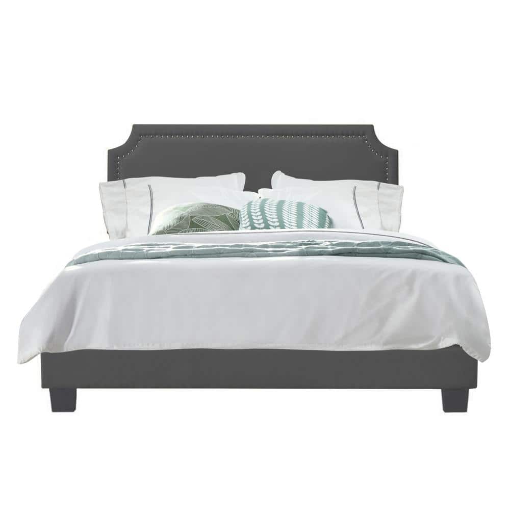 Regal Upholstered Bed with Nail Trim Headboard  King