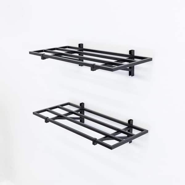1 ft. x 2 ft. Bristol Garage Wall Mount Shelves : 2 Pack : Black : Holds 100 lbs. per Shelf