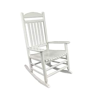 Patio White Wood Outdoor Rocking Chair