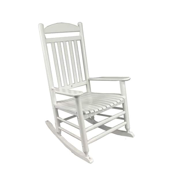 Patio White Wood OPP Outdoor Rocking Chair