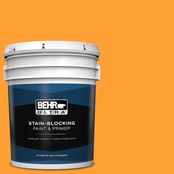 BEHR ULTRA 5 gal. #P250-7 Blazing Bonfire Satin Enamel Exterior Paint & Primer