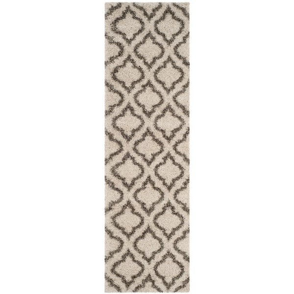 Hudson 2 ft. x 10 ft. Ivory/Gray Geometric Runner Rug