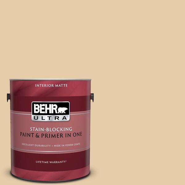 BEHR ULTRA 1 gal. #UL150-6 Dried Plantain Matte Interior Paint and Primer in One