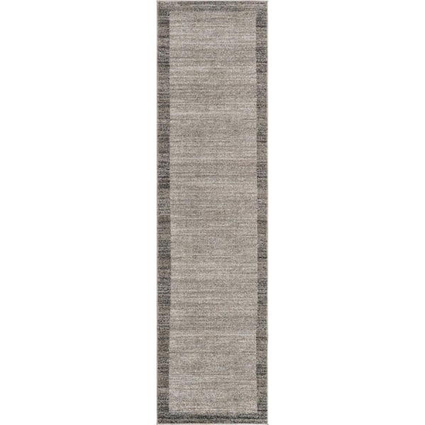 Unique Loom Del Mar Abigail Light Gray 2' 7 x 10' 0 Runner Rug