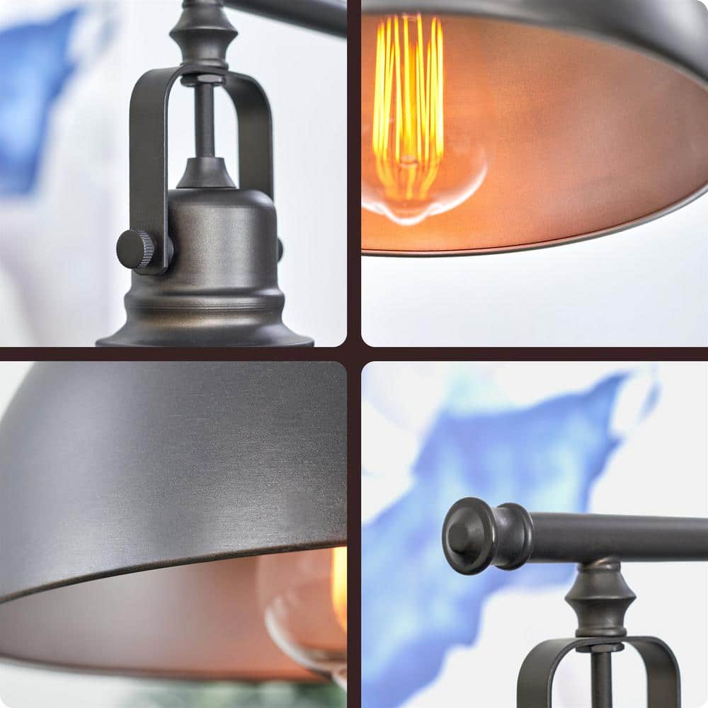 Belle 34" Oil-Rubbed Bronze 3-Light Industrial Kitchen Island Pendant