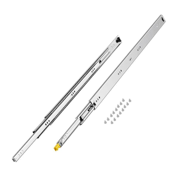Set of 2 Drawer Slides, Full Extension, Available in Various Sizes from 16 -60 in., 250 lbs. Capacity, Locking Mechanism