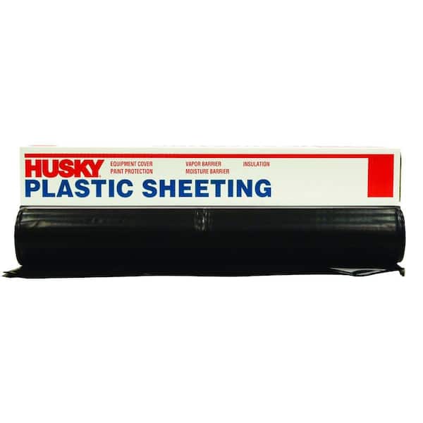 Husky 10 ft. x 50 ft. Black 6 mil Plastic Sheeting