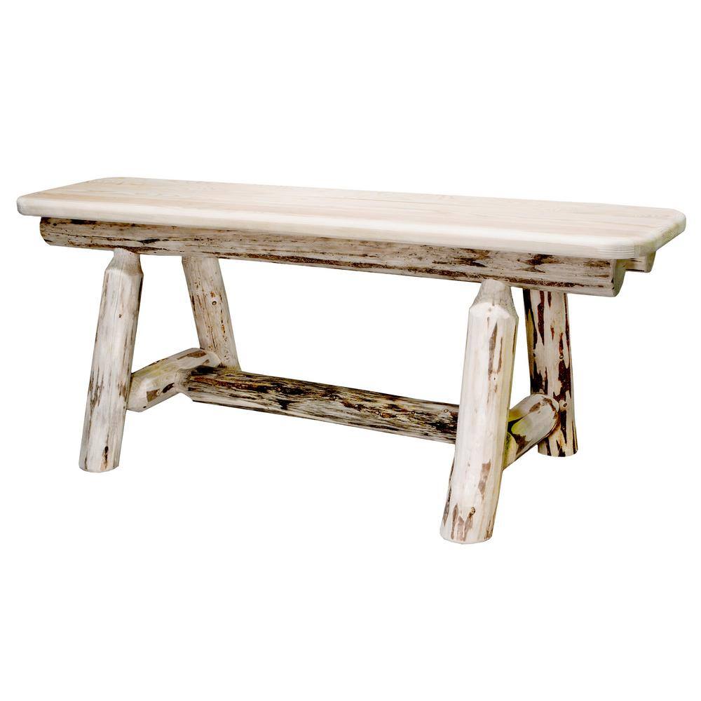 Modern Matte Lodge Pole Pine Backless Bench - 45"