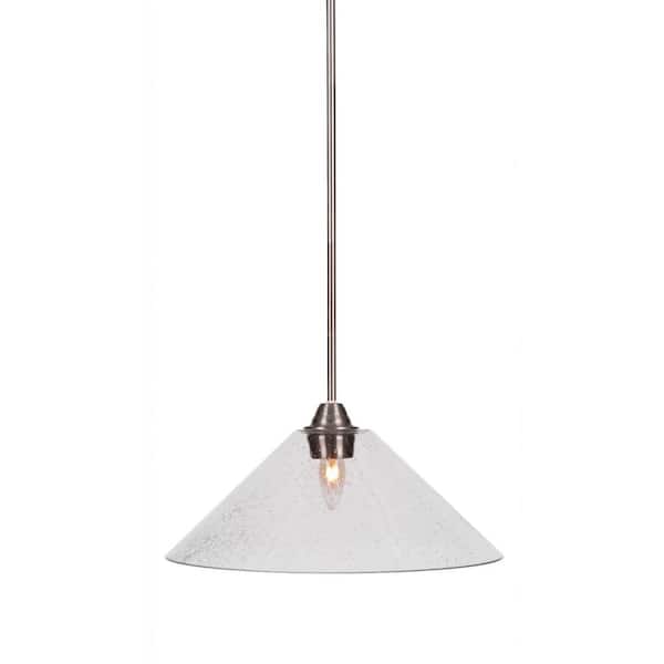 Unbranded Madison 100-Watt 1-Light Brushed Nickel Bowl Mini Pendant Light with Glass Shade