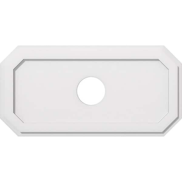 Ekena Millwork 32 in. W x 16 in. H x 5 in. ID x 1 in. P Emerald Architectural Grade PVC Contemporary Ceiling Medallion