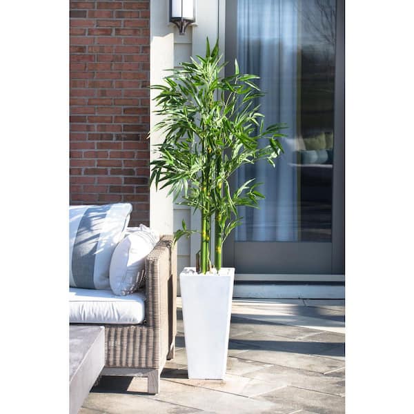 Nearly Natural Indoor 4 ft. Bamboo Artificial Tree in Coiled Rope Planter  5808 - The Home Depot