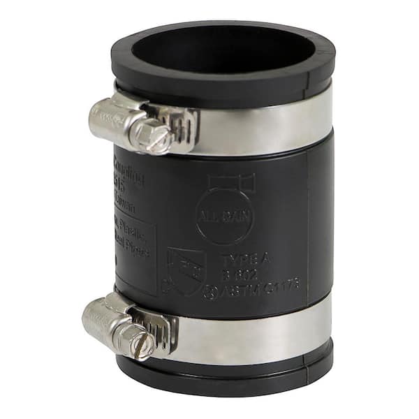 PLUMBFLEX 1-1/2 in. PVC Flexible Coupling with Stainless Steel Clamps