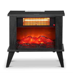 15 in. Freestanding Electric Fireplace Stove in Black