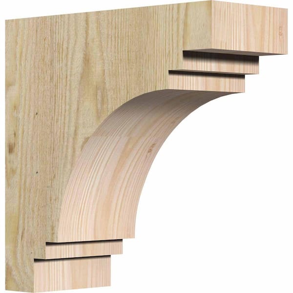 Ekena Millwork 4 in. x 10 in. x 10 in. Douglas Fir Pescadero Rough Sawn Corbel