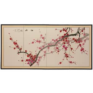 36 in. x 72 in. "Plum Blossom Chinese Painting" Wall Art