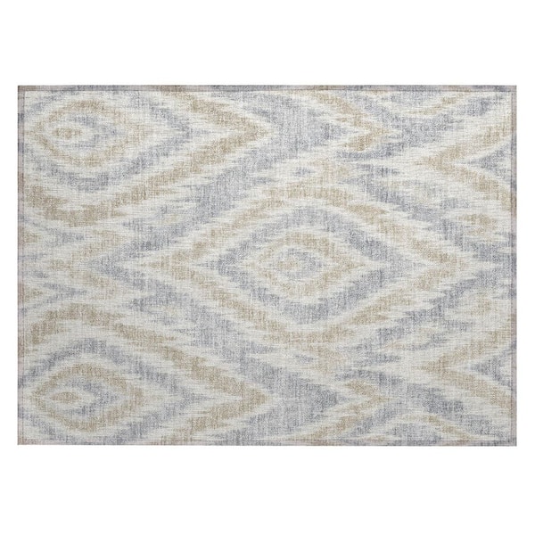 Chantille Machine Washable Indoor/Outdoor Abstract ACN3071 Ivory 3 ft. x 4 ft. Area Rug