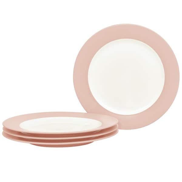 Noritake Colorwave Pink 8.25 in. (Pink) Stoneware Rim Salad Plates, (Set of 4)
