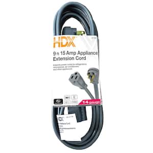 9 ft. 14/3 15 Amp Air Conditioner/Appliance Extension Cord, Grey