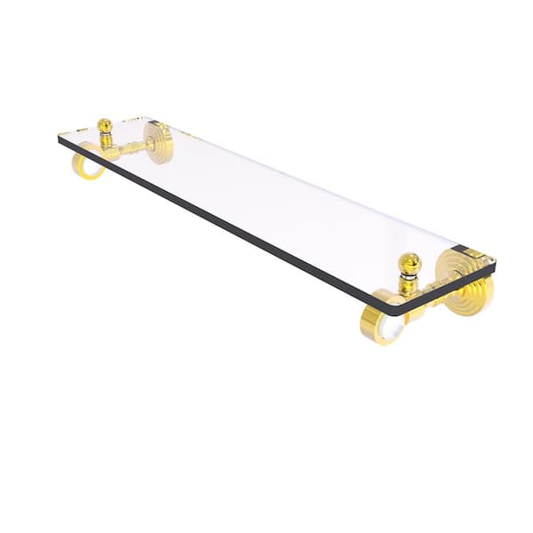 Allied Brass Pacific Grove Polished Brass 1-Tier Brass Wall Mount Bathroom Shelf Allied Brass Pacific Grove Polished Brass 1-Tier Brass Wall Mount Bathroom Shelf
