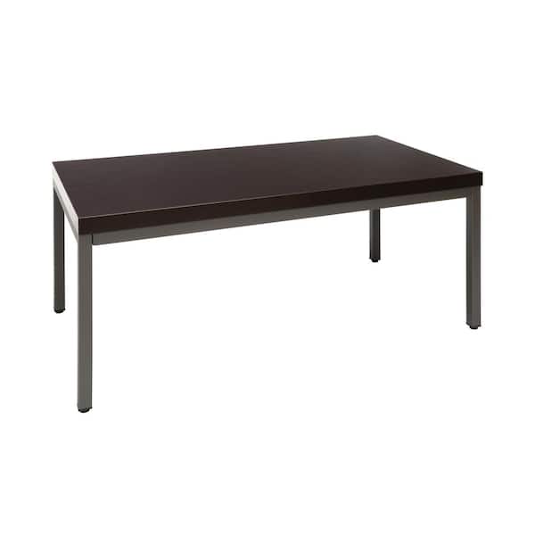 OFM 44 in. Espresso Rectangle Wood Modern Coffee Table