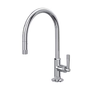 Graceline Single Handle Pull Down Sprayer Kitchen Faucet in Polished Chrome