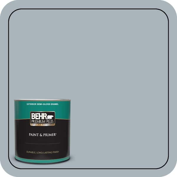 BEHR PREMIUM PLUS 1 qt. #N490-3 Shaved Ice Semi-Gloss Enamel Exterior Paint & Primer