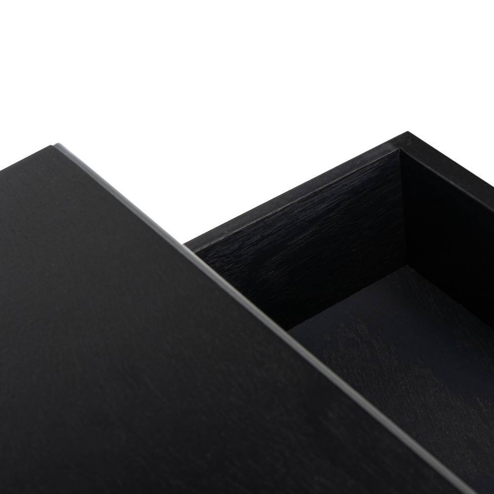Athena Black Wood 3-Drawer Console Table with Storage