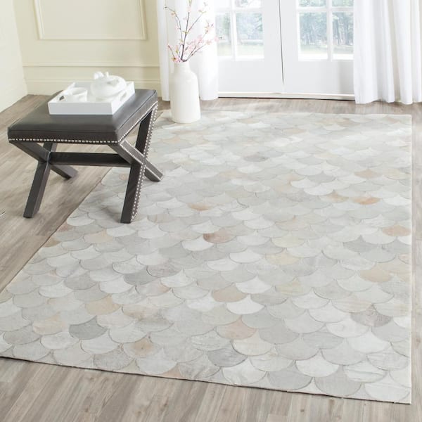 Studio Leather 8 ft. x 10 ft. Ivory/Gray Scales Area Rug
