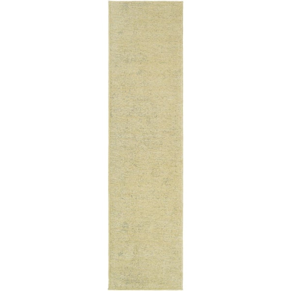 Quebec Grass Green Solid 3 ft. x 7 ft. Indoor Machine-Washable Runner Area Rug