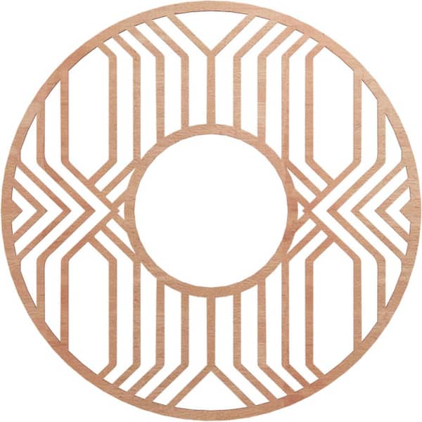 Ekena Millwork 30 in. x 30 in. x 1/4 in. Empire Wood Fretwork Pierced Ceiling Medallion, Cherry