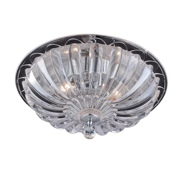 DISPLAY 3-Light Glass Flushmount