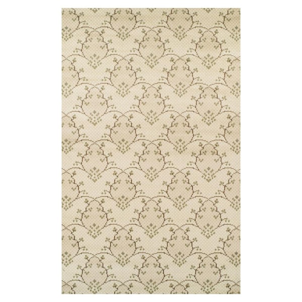 SUPERIOR Aberdeen 8 ft. x 10 ft. Floral Polypropylene Beige Area Rug