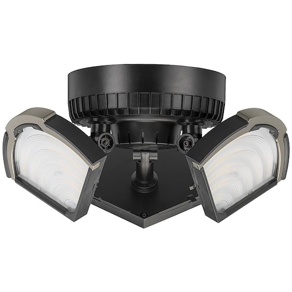 Commercial Electric Spin Light 10 in. High Output 4000 Lumens Black LED  Flush Mount Ceiling Light with 3 Adjustable Heads 5000K 56566161 - The Home  Depot