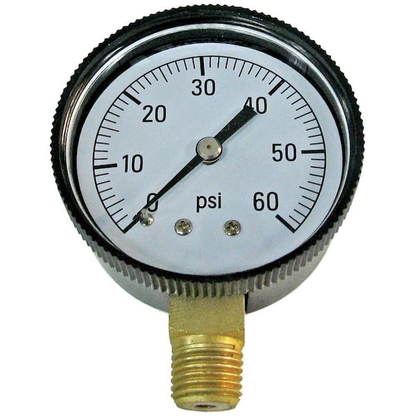 Poolmaster 1/4 in. 0-60 LB-CD Pressure Gauge - Bottom Mounted