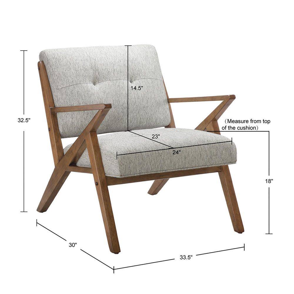 Mid-Century Modern Rocket Lounge Chair in Light Grey Microfiber