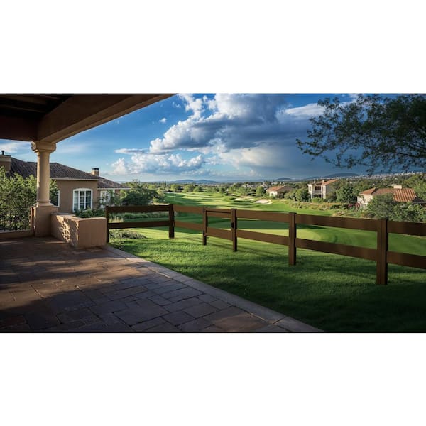 Composite Modern 2 Board Ranch Rail (3 ft. H x 5.75 ft. W) Rosewood