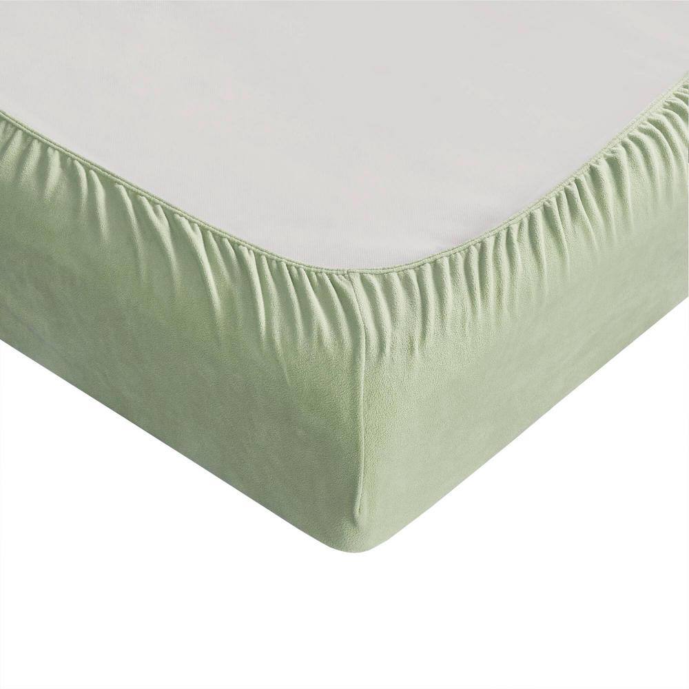 Green Plaid Twin Polyester Micro Fleece Sheet Set