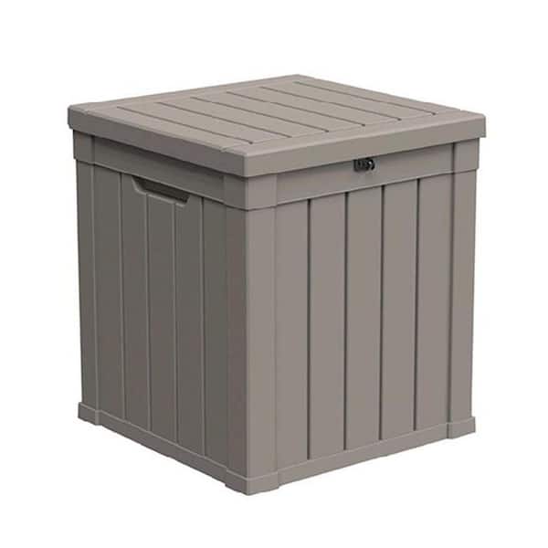 22 in. W x 22 in. D x 24 in. H Resin Outdoor Storage Cabinet 50 Gal. Lockable Deck Box Storage Bin