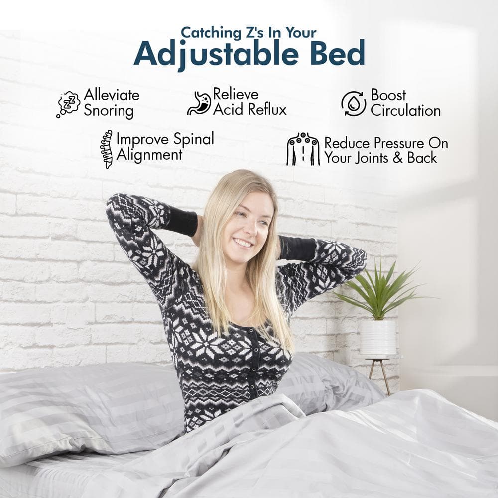 Gray Queen Adjustable Bed Frame with 12 in.Cooling Gel Memory Foam Mattress, Massage, USB, Under-Bed Light, Remote/App - thumbnail 7