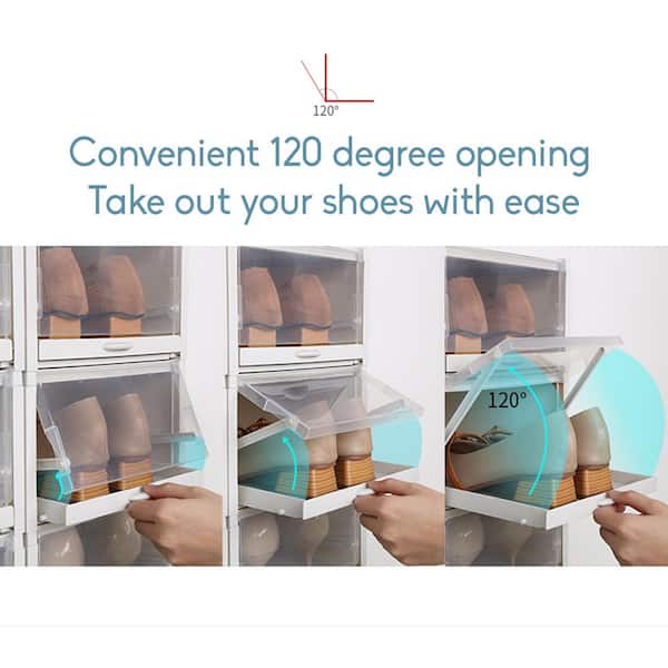 CozyBlock Stackable Shoe Box, Clear Shoe Storage Box, Shoe Drawer, Smart  Pull-out Sliding Shoe Container, Sneakers Display Organizer (Set of 8)
