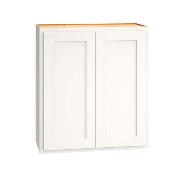 QuickShip Cottage 27 in. W x 12 in. D x 30 in. H Assembled Plywood Shaker Wall Kitchen Cabinet in White Partial Overlay