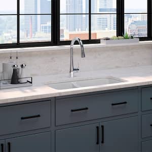 Cape Dory 33 in. Undermount Single Bowl Cast Iron Kitchen Sink with Simplice Faucet Included