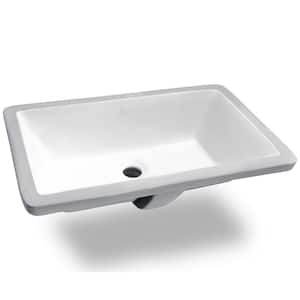 Rhodes Series 7 in. Ceramic Undermount Bathroom Sink Basin in White