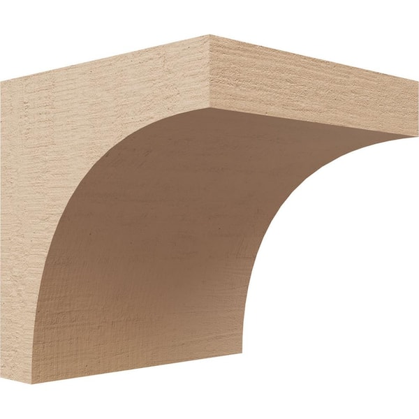 Ekena Millwork 4 in. x 4 in. x 4 in. Series 1 Wide Huntington Rough Cedar Woodgrain Timberthane Polyurethane Corbel, Primed Tan