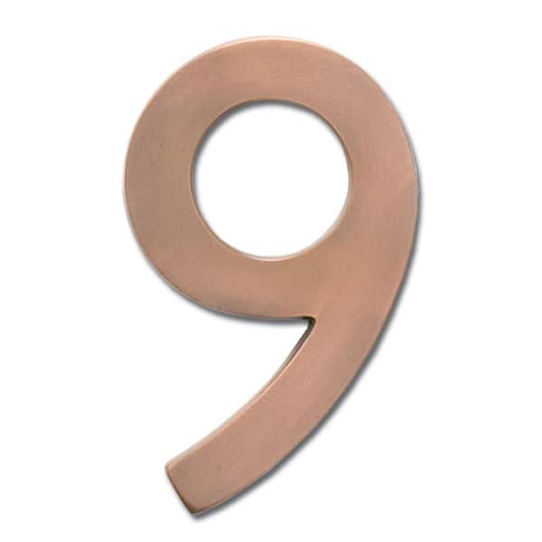 Architectural Mailboxes 5 in. Antique Copper Floating House Number 9