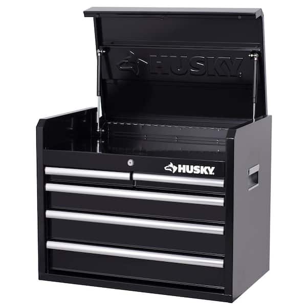 Husky Tool Storage 26 in. W 5-Drawer Gloss Black Top Tool Chest