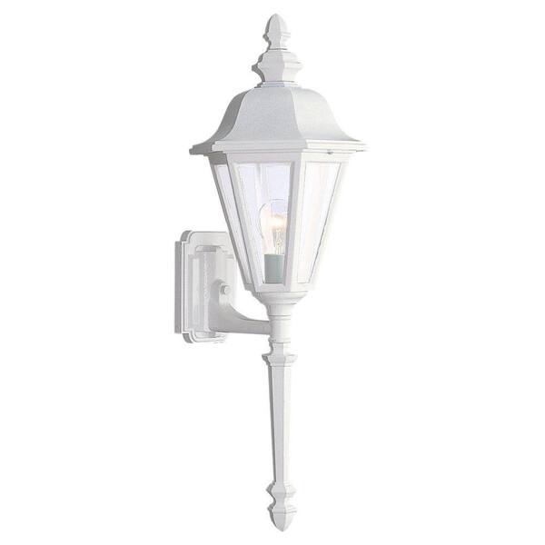 Generation Lighting Brentwood 1-Light Outdoor White Wall Fixture