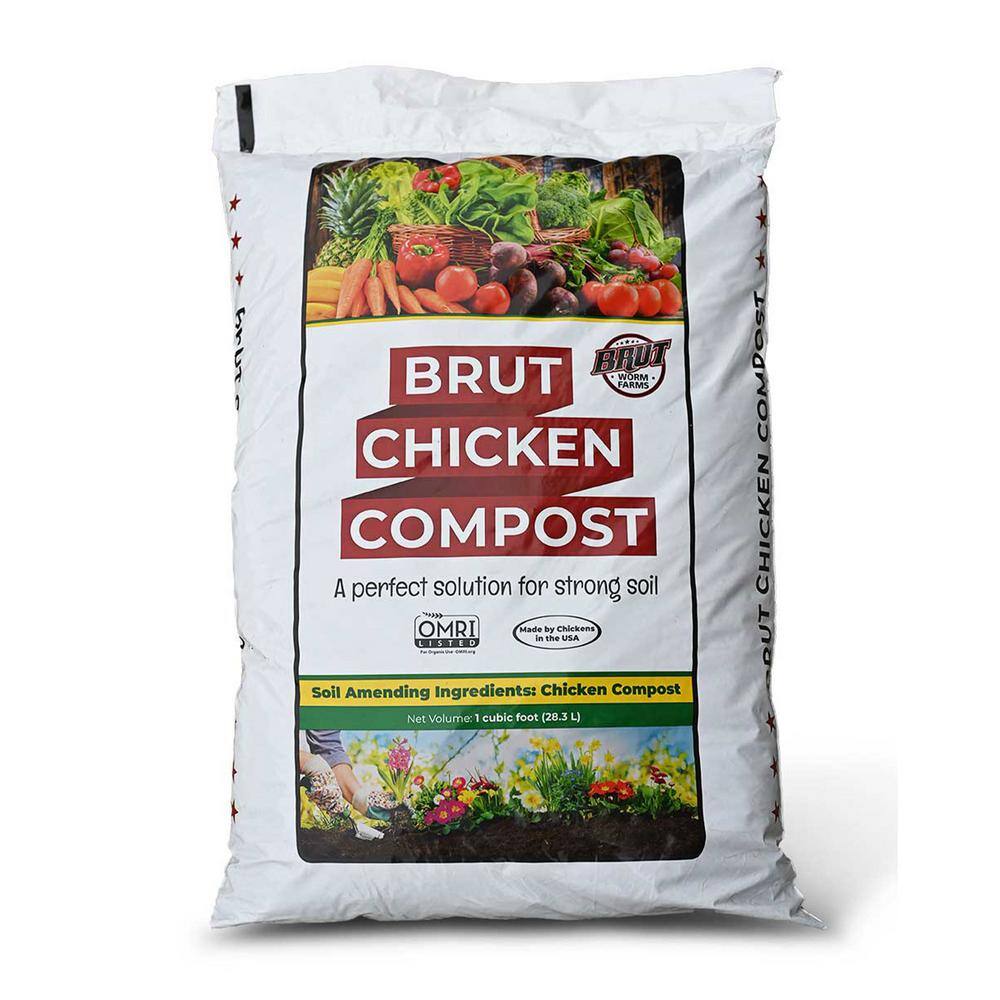 1 cu. ft. Soil Organic Chicken Compost Nutrient-Rich Garden Fertilizer