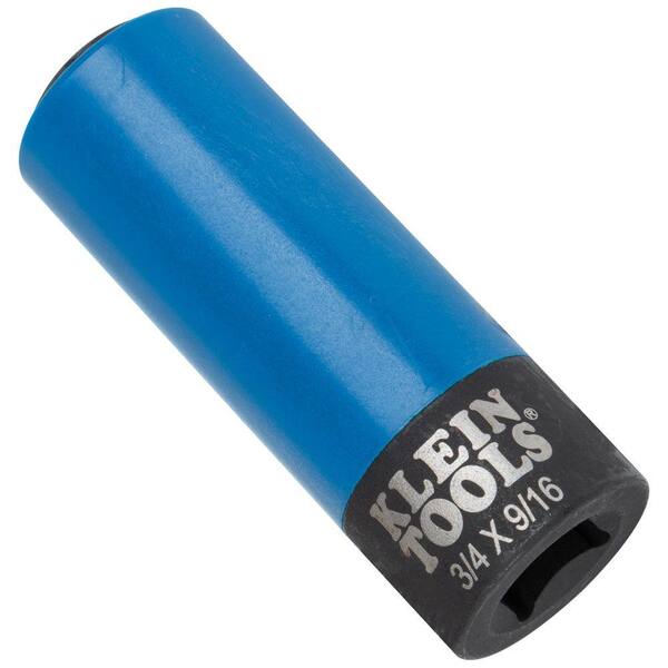 Klein Tools 1/2 in. drive 2-in-1 Coated Impact Socket, 3/4 in. and